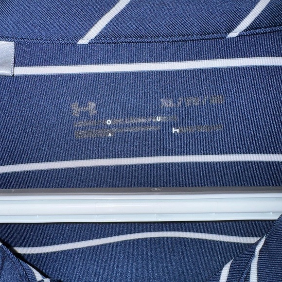 Under Armour Men's Navy Striped Golf Polo Shirt Size XL - Picture 3 of 6
